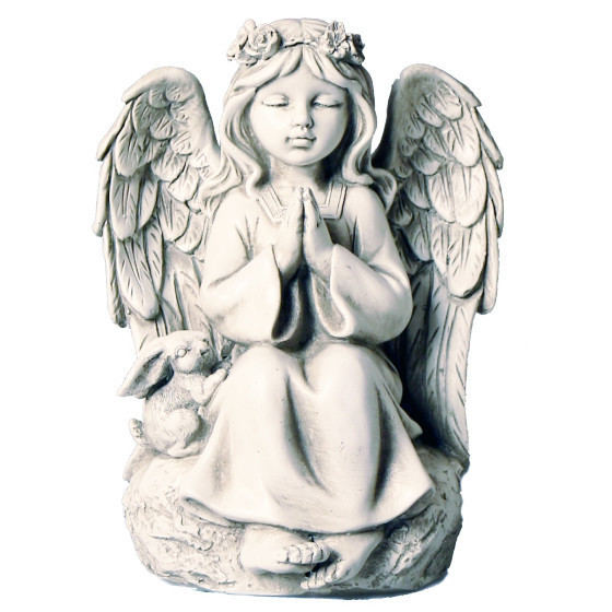 Figurine ange,sculpture d'ange fille avec les mains jointes